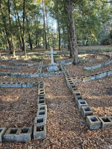 mason blocks creating a path for walking
