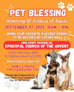 Dogs & Cats waiting to see an Episcopal Father for a blessing